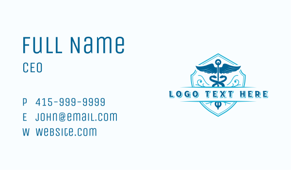 Caduceus Snake Wings Business Card Design Image Preview