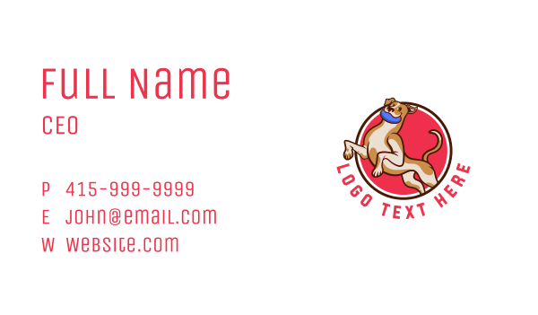 Dog Canine Frisbee  Business Card Design Image Preview