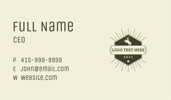 Western Rodeo Cowboy Business Card Design Image Preview