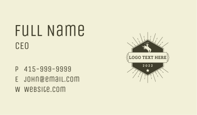 Western Rodeo Cowboy Business Card