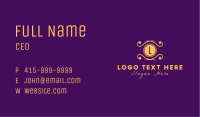 Golden Ornamental Emblem Letter Business Card Image Preview