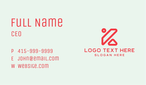 Abstract Letter K Shapes Business Card Design Image Preview