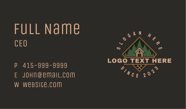 Forest Cabin Renovation Business Card Design Image Preview