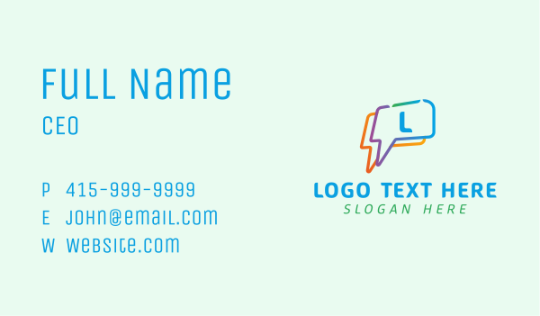 Speech Bubble Lettermark Business Card Design Image Preview