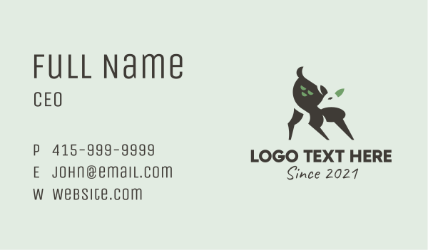 Wild Doe Animal Business Card Design Image Preview