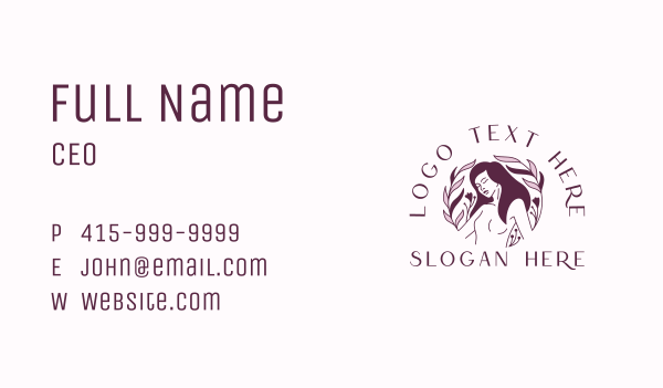 Woman Organic Skincare Business Card Design Image Preview