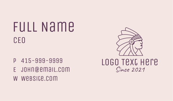 Tribal Chieftain Business Card Design Image Preview