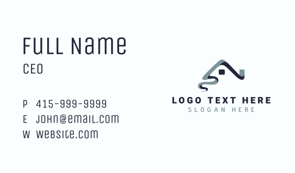 Wavy House Roofing Business Card Design Image Preview