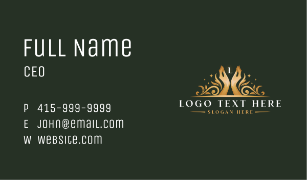 Luxury Hand Wellness Business Card Design Image Preview