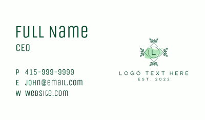 Natural Watercolor Lettermark Business Card Image Preview