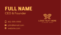 Gold Letter X Outline Business Card Image Preview