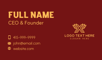 Gold Letter X Outline Business Card Preview