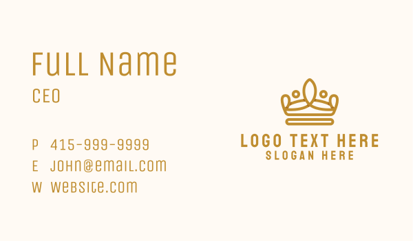Beauty Pageant Crown Business Card Design Image Preview