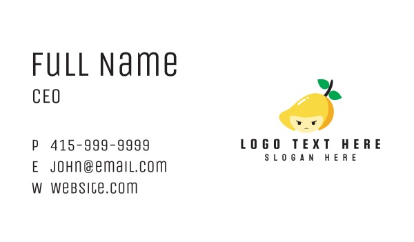 Angry Mango Mascot Business Card Design Image Preview