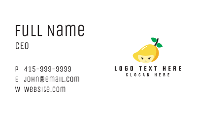 Angry Mango Mascot Business Card Image Preview