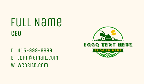 Lawn Mower Maintenance Business Card Design Image Preview