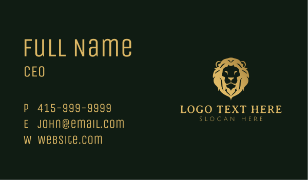 Gold Lion Head Business Card Design Image Preview