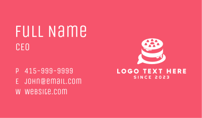 White Cake Chat  Business Card Image Preview