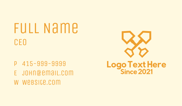 Yellow Shovel Construction Business Card Design Image Preview