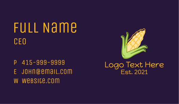 Corn Plant Farm Business Card Design Image Preview