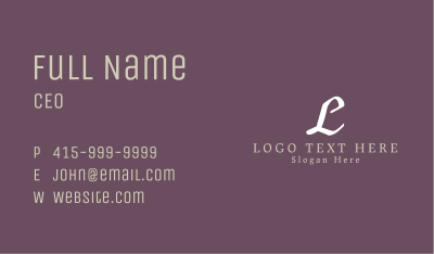 Elegant Cursive Letter Business Card Image Preview