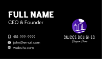 Night Cityscape Condiments Outline Business Card Image Preview