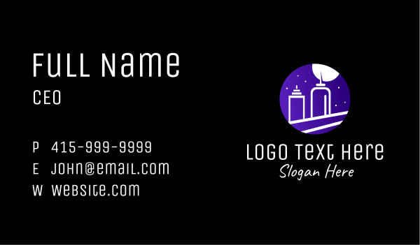 Night Cityscape Condiments Outline Business Card Design Image Preview