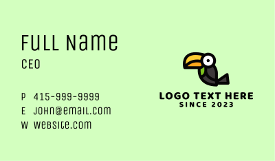 Toucan Bird Cartoon Mascot Business Card Image Preview