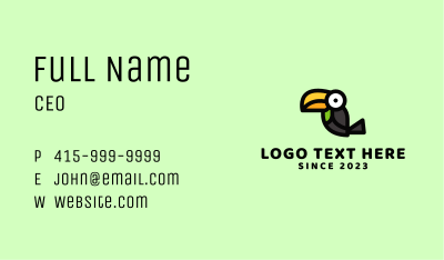 Toucan Bird Cartoon Mascot Business Card Image Preview