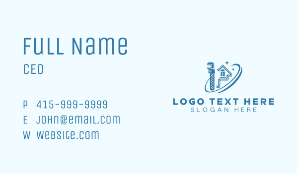 House Pipe Wrench Plumbing Business Card Design Image Preview