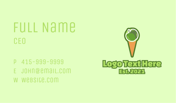 Green Apple Ice Cream  Business Card Design Image Preview