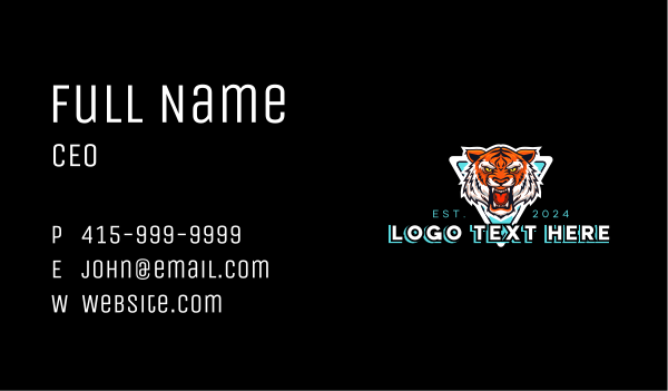 Mad Tiger Gaming Business Card Design Image Preview