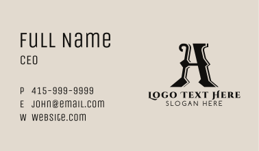 Classic Gothic  Letter A Business Card