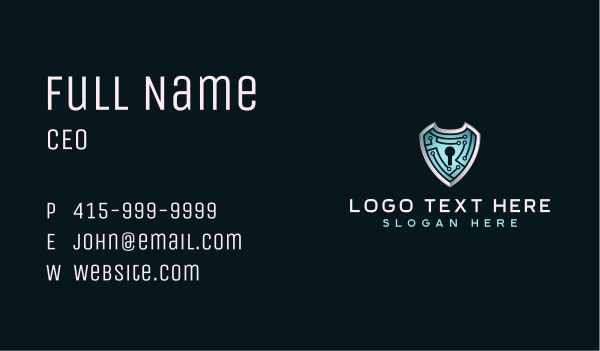 Cyber Security Lock Business Card Design Image Preview
