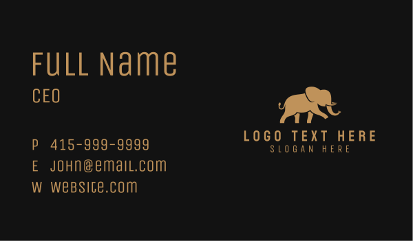 Walking Elephant Wildlife Safari Business Card Design Image Preview