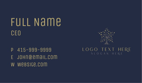 Luxury Tree Star Business Card Design Image Preview