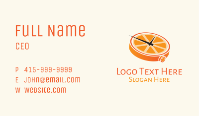 Orange Clock Time Business Card Image Preview