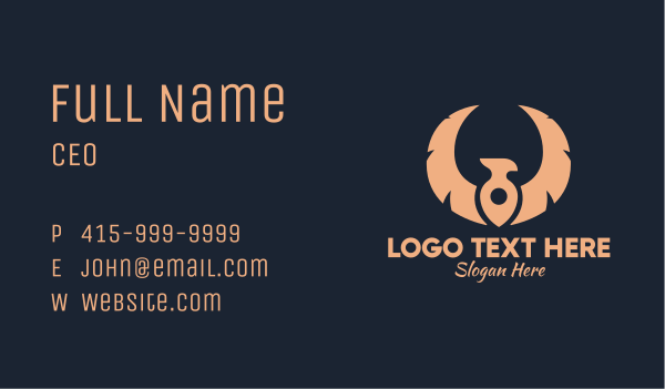 Eagle Location Pin Business Card Design Image Preview