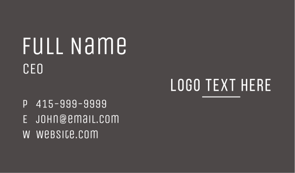 Minimalist Line Wordmark Business Card Design Image Preview
