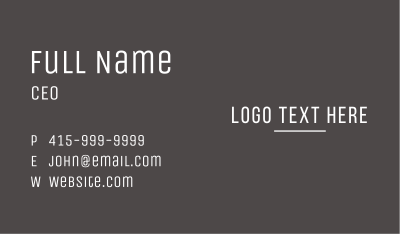 Minimalist Line Wordmark Business Card