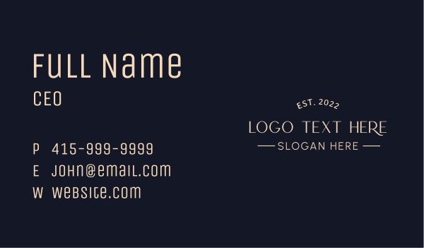 Elegant Feminine Wordmark Business Card Design Image Preview