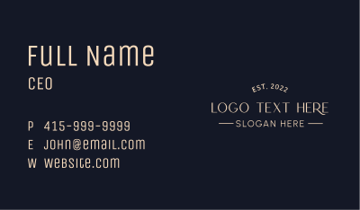 Elegant Feminine Wordmark Business Card