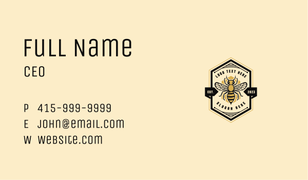 Bee Hexagon Beehive Business Card Design Image Preview