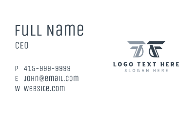 Industrial Slant Letter F Business Card Image Preview