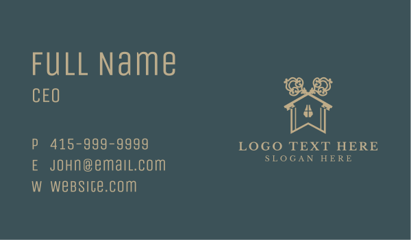 House Key Realty Business Card Design Image Preview