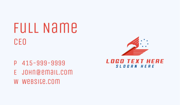 American Eagle Wings Star Business Card Design Image Preview