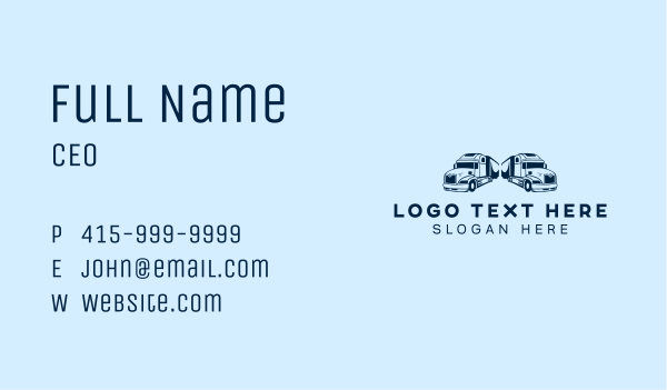 Blue Freight Trucking Business Card Design Image Preview