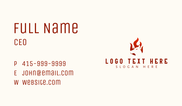 Bull Fire Cow Business Card Design Image Preview
