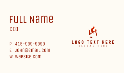Bull Fire Cow Business Card Image Preview