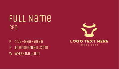 Simple Bull Head Business Card Image Preview